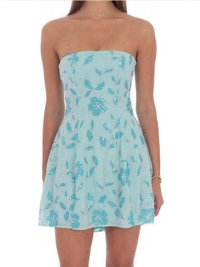 lucy in the sky metallic corset tassel dress Metallic Corset Tassel Dress in Blue